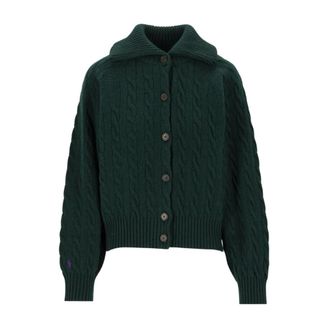 Polo Ralph Lauren Cardigan in Lana e Cashmere a Treccia - - Knitwear - Donna - Verde - S