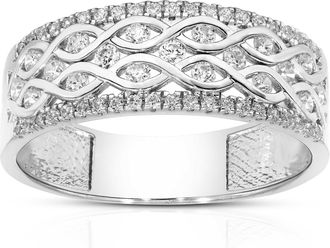Vir Jewels 1/2 cttw Lab Grown Diamond Ring in Sterling Silver For Women
