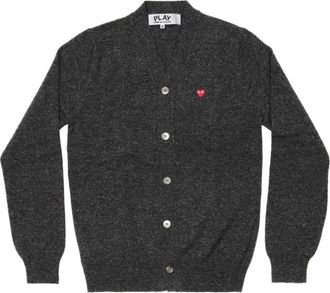 Comme Des Gar&ccedil;ons Cardigan With Small Red Emblem Grey AZ-N080-051-2