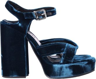 Jil Sander Womens Velvet Chunky Sandal Heel (Authentic Pre-Loved)