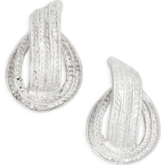 Karine Sultan Etched Knot Stud Earrings in Silver at Nordstrom Rack