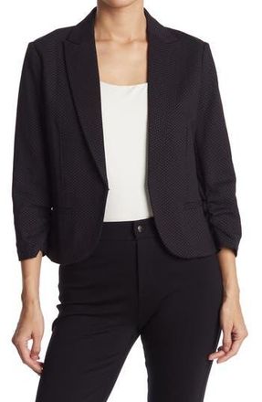 Amanda + Chelsea AMANDA AND CHELSEA 3/4 Scrunch Sleeve Notch Collar Blazer in Black/Grey at Nordstrom Rack, Size X-Large P