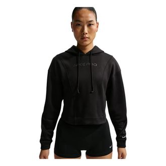 Nike Pro Therma-Fit Hoodie - Dames - Sportshirts - Zwart - M - Katoen - Fitness
