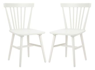 Safavieh Set de 2 sillas de comedor de madera, blanco