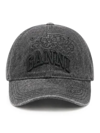 Ganni EMBROIDERED DENIM CAP - Ganni - Woman