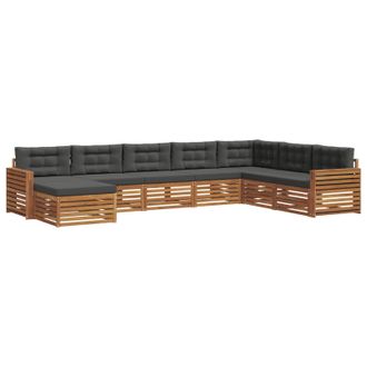 vidaXL Conjunto De Sof&aacute;s De Exterior 8 Pcs Natural Y Antracita Vidaxl