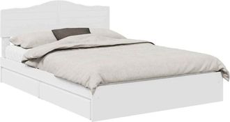 vidaXL Storage Bed with Headboard White 140 x 190 cm Engineered Wood vidaXL