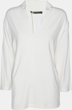 Marina Rinaldi Cream Jersey V Neck Tops