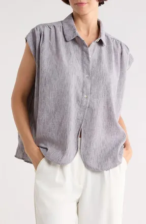 Patrizia Luca Pleated Back Top in Grey at Nordstrom Rack, Size Large/x-Large