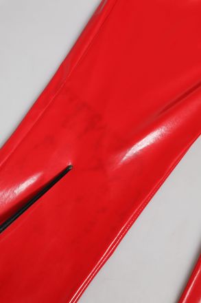 Dolce & Gabbana Shiny Red High Waist Skinny Trouser Womens Pants (Pre-Owned)