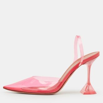 Amina Muaddi Pink Pvc Holli Glass Pumps