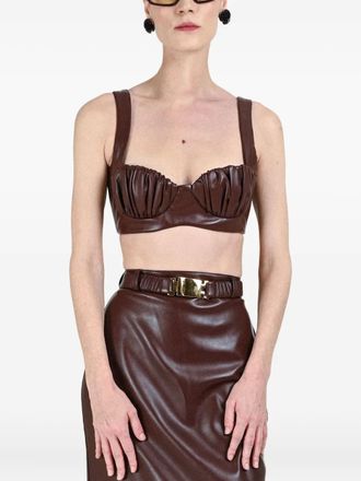 Rowen Rose gathered cup bra - women - Polyurethane/Polyester/Viscose - 36 - Brown