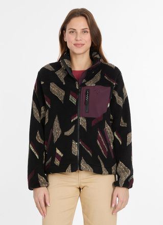 Ragwear Fleecejacke RAGWEAR ALARIS, Damen, Gr. XXL, schwarz, Fleece, Obermaterial: 100% Polyester, bedruckt, figurumspielend h&uuml;ftlang, Rundhals, elastischer B