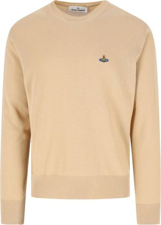Vivienne Westwood Beige Alex Crew Neck Cotton Sweater