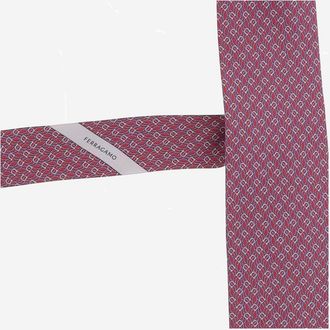 Ferragamo Mens Silk Tie, Red Ties & Bow
