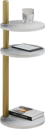 OEM Mesita Auxiliar Redonda Moderna, 3 Niveles, 30x30x97 Cm, Metal Dorado