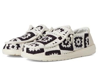 Hey Dude Wendy Cottage Crochet Womens Flat Shoes Black/Multi : 11 M, Textile