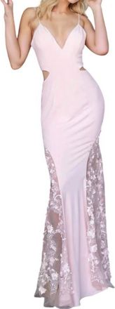 Jovani Fitted Gown In Blush