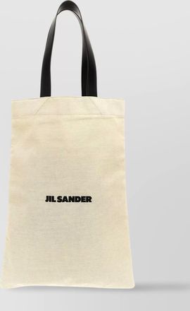 Jil Sander large cotton linen tote bag