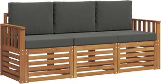 vidaXL Juegos De Sof&aacute;s 3 Uds. Natural Y Antracita Vidaxl