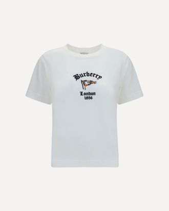 Burberry Cotton T-Shirt with Check Flag Female M