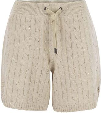 Brunello Cucinelli Beige Cable Knit Trousers, Size Medium