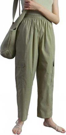 Mijeong Park Elasticated Cargo Pants In Light Green