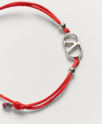 Valentino Garavani Bracciale Vlogo Signature In Cotone Uomo PAPAVERO UNI