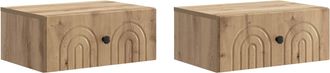 vidaXL Mesita De Noche De Pared 2 Uds. Roble Artisan 49 X 34,5 X 20 Cm Vidaxl