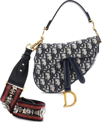 Dior Saddle Handbag with Strap Oblique Canvas Mini shoulder bag - Blauw