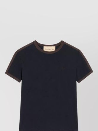 Valentino ribbed crew neck cotton short-sleeve t-shirt