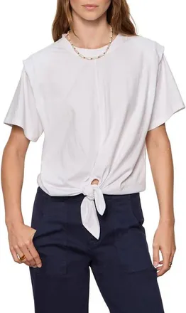 Sanctuary Good to Go Tie Hem T-Shirt in White at Nordstrom, Size X-Small