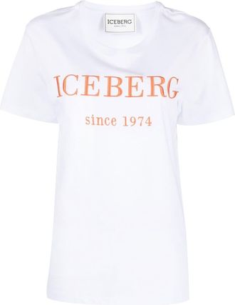 Iceberg logo-print short-sleeve T-shirt - women - Cotton - S - White