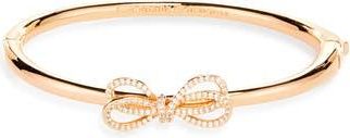 Kate Spade New York bow meets girl pav&eacute; bangle bracelet in Clear/Rose Gold at Nordstrom Rack