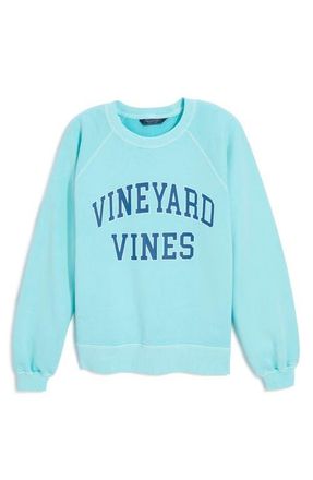 Vineyard Vines Terry Crewneck Cotton Sweatshirt in Shallow Sea at Nordstrom, Size X-Large