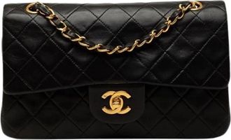 Chanel Pre-owned Classic Double Flap Shoulder Bag - Dames - Vintage Schoudertas - Zwart - ONE Size - Leer - Vintage