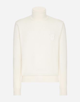 Dolce & Gabbana Wool Turtle-neck Sweater - Man Sweaters And Cardigans Beige 48