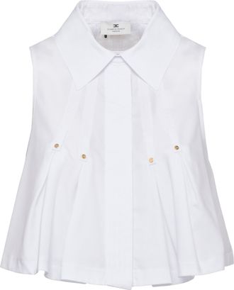 Elisabetta Franchi White Cotton Sleeveless Shirt