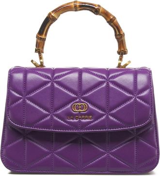La Carrie Paarse Leren Handtas - Dames - Handtassen - Paars - ONE Size - Leer - Tassen