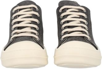 Rick Owens Charcoal Cotton Textured Upper Low-Top Sneakers