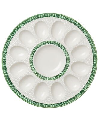 Certified International Le Jardin Embossed Rattan Egg Plate