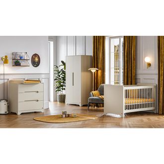 Vox Habitaci&oacute;n Completa Cuna Beb&eacute; 60x120 C&oacute;moda Cambiador Y Armario 2 Puertas Vox Ova Beige