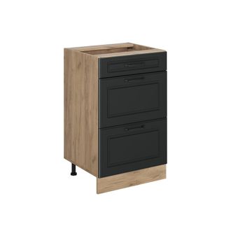 Vicco Mueble Bajo De Cocina R-line, Antracita Casa De Campo/roble Dorado, 50 Cm Sin Encimera, Vicco