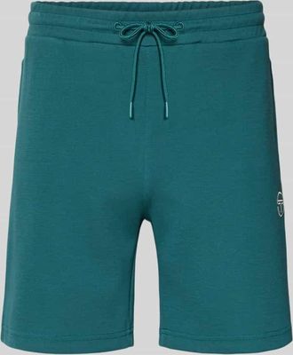 Sergio Tacchini Shorts mit Logo-Stitching Modell EGEO in Petrol, Gr&ouml;&szlig;e XXL