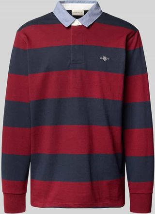 GANT Sweatshirt mit gerippten Ärmelabschlüssen in Bordeaux, Größe XXL