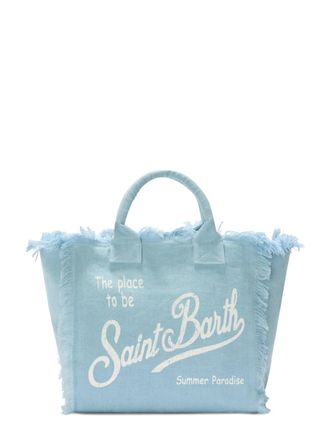 MC2 Saint Barth Frayed Edges Linen Shoulder Bag