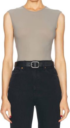 A Gold E Aura Sleeveless Bodysuit In Aluminum