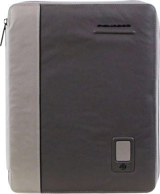 Piquadro A4 Lederen Notitieblokhouder - Dames - Schoudertassen - Grijs - ONE Size - Leer - Tassen