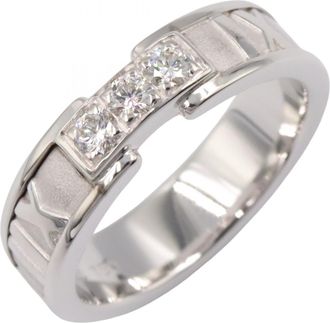 Tiffany & Co. Silver Clear White Gold (18K) Band Ring (Pre-Owned)