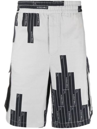 A-Cold-Wall* Vector-monogram cargo shorts - Black